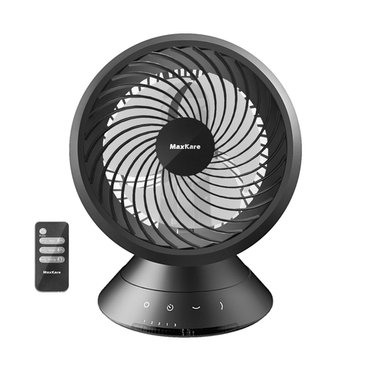 Maxkare Air Circulator Fan, 3speeds, Horizontal Vertical Oscillating Smart, Energy Fan with Remote, Timing, low noise long life, Black - NAIPO