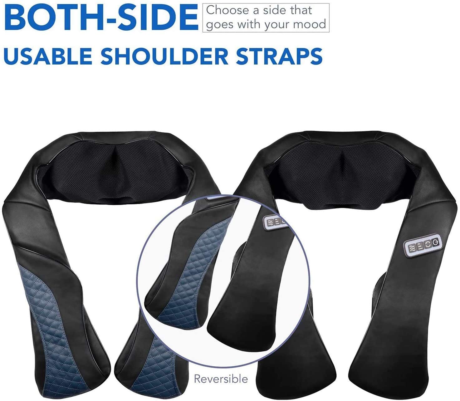 MaxKare Cordless Shoulder Massager Back and Neck Shiatsu Massage with 3D Massage Nodes Bidirectional Rotation and Optional Heat Relieve Muscle Pain for Car Home Office Use - NAIPO