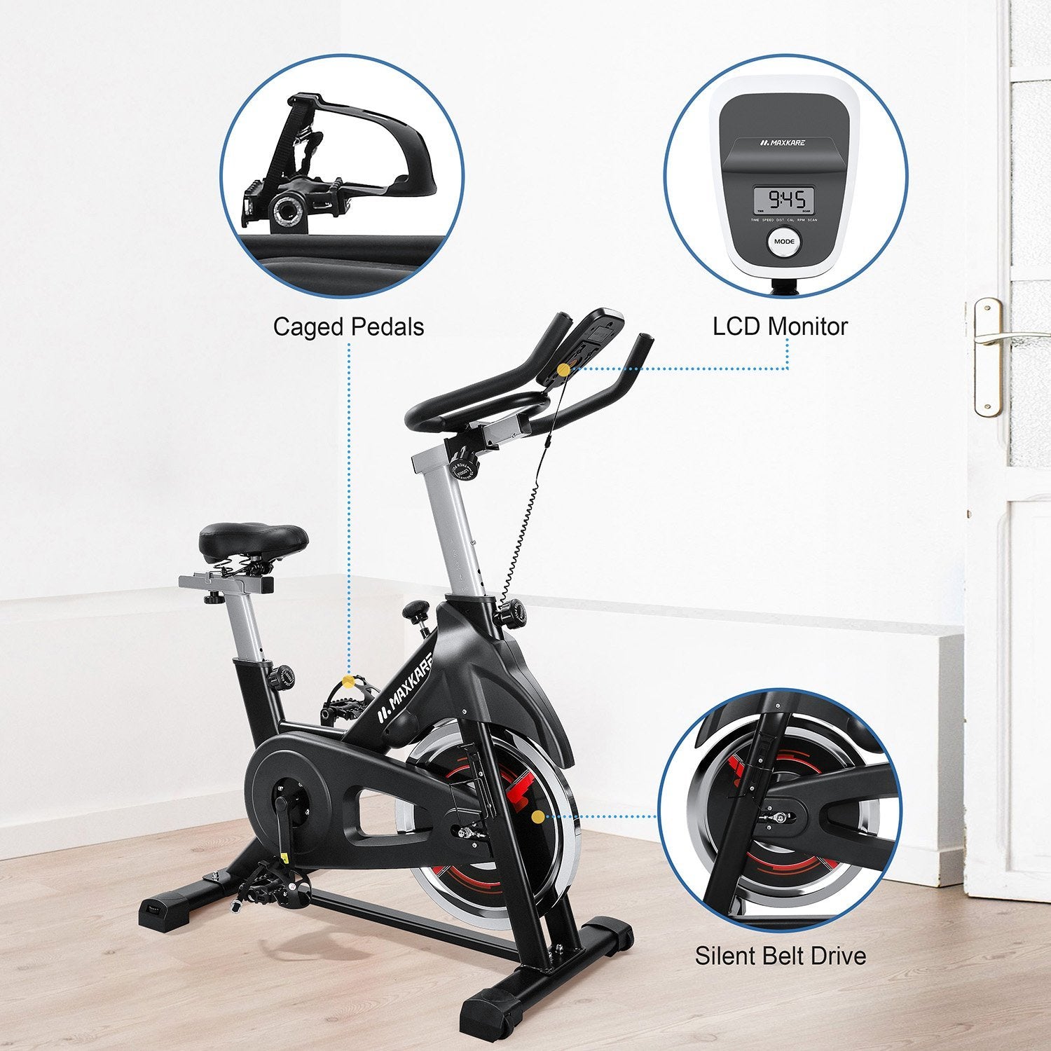 Maxkare stationary bike belt online drive indoor cycling bike