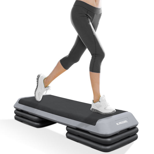 MaxKare Exercise Step Platform Adjustable Workout Aerobic Stepper with 4 risers in Fitness & Exercise for Cardio & Strength Training for Men & Women - NAIPO