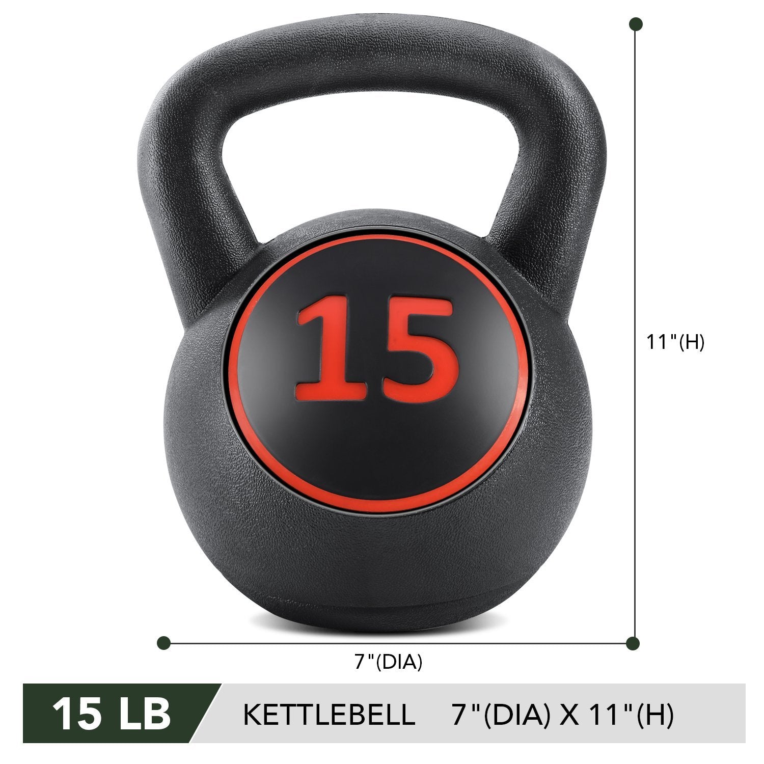 MaxKare Kettlebell Set 3-Piece Wide Handle HDPE Coated 5lb, 10lb, 15lb Weights Kettlebells with Storage Rack Exercise Fitness for Strength Training Home Gym - NAIPO