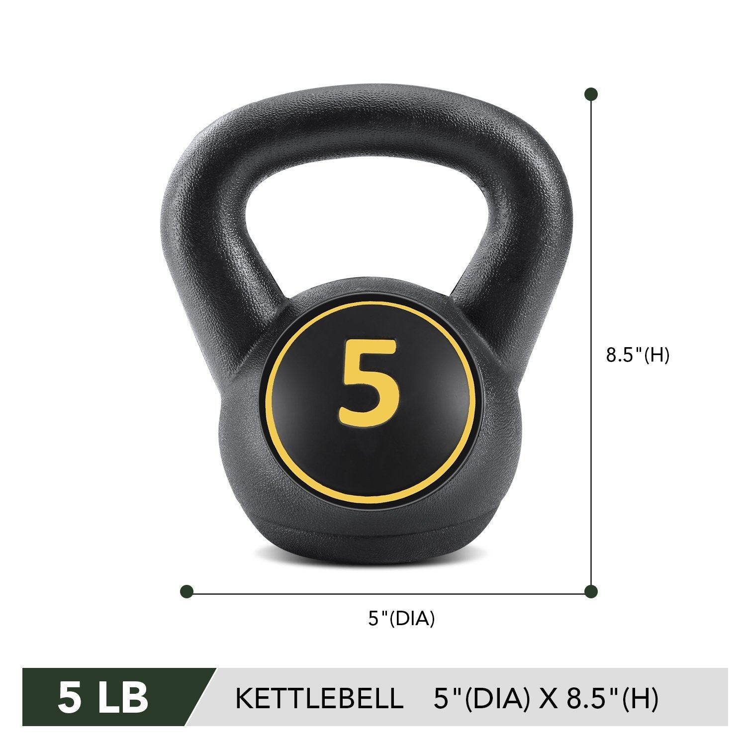 MaxKare Kettlebell Set 3-Piece Wide Handle HDPE Coated 5lb, 10lb, 15lb Weights Kettlebells with Storage Rack Exercise Fitness for Strength Training Home Gym - NAIPO