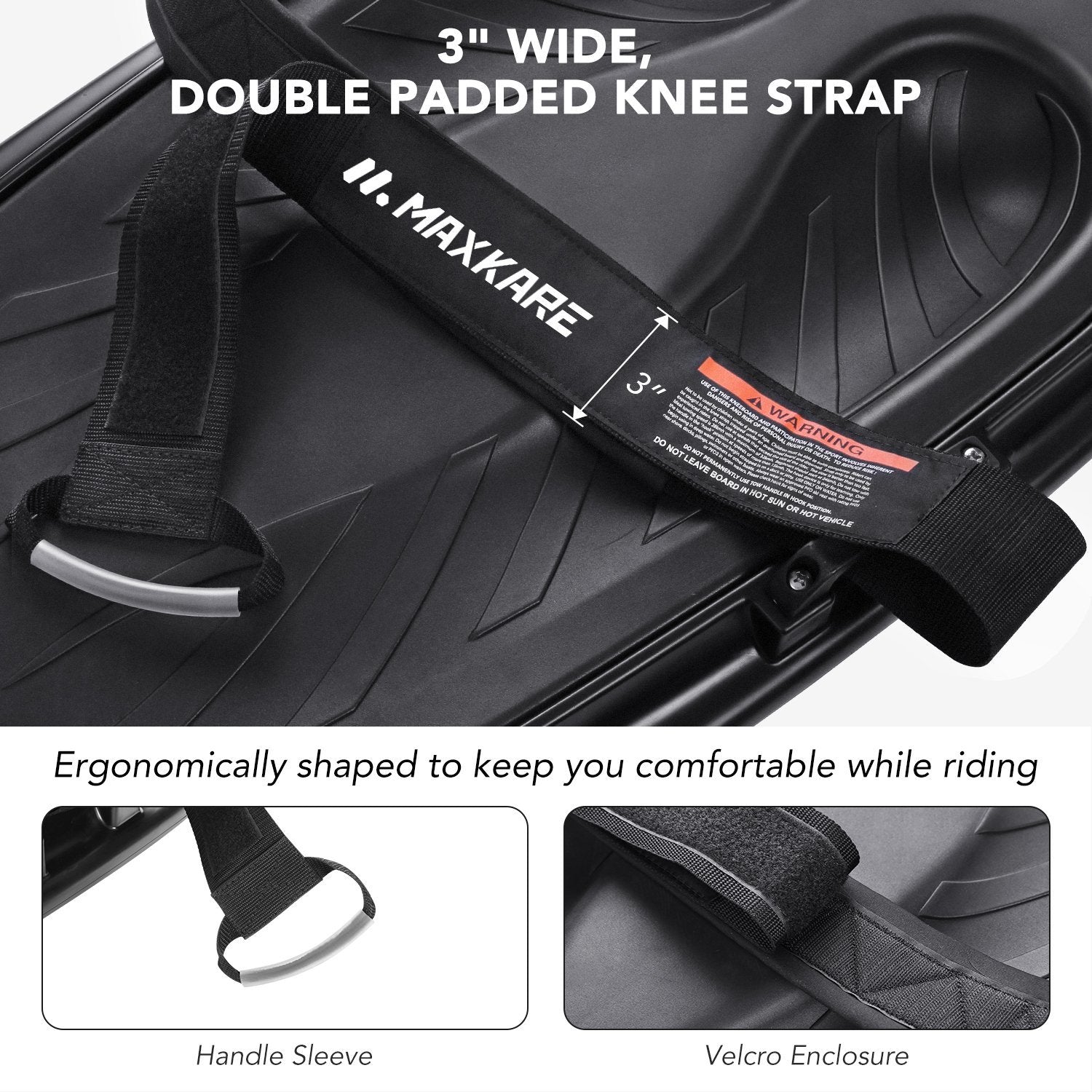 MaxKare Kneeboard with Hook Strap Surfing Boating Waterboarding Kneeling EVA Pad Outdoor Watersport for Kids, Teens & Adults - NAIPO