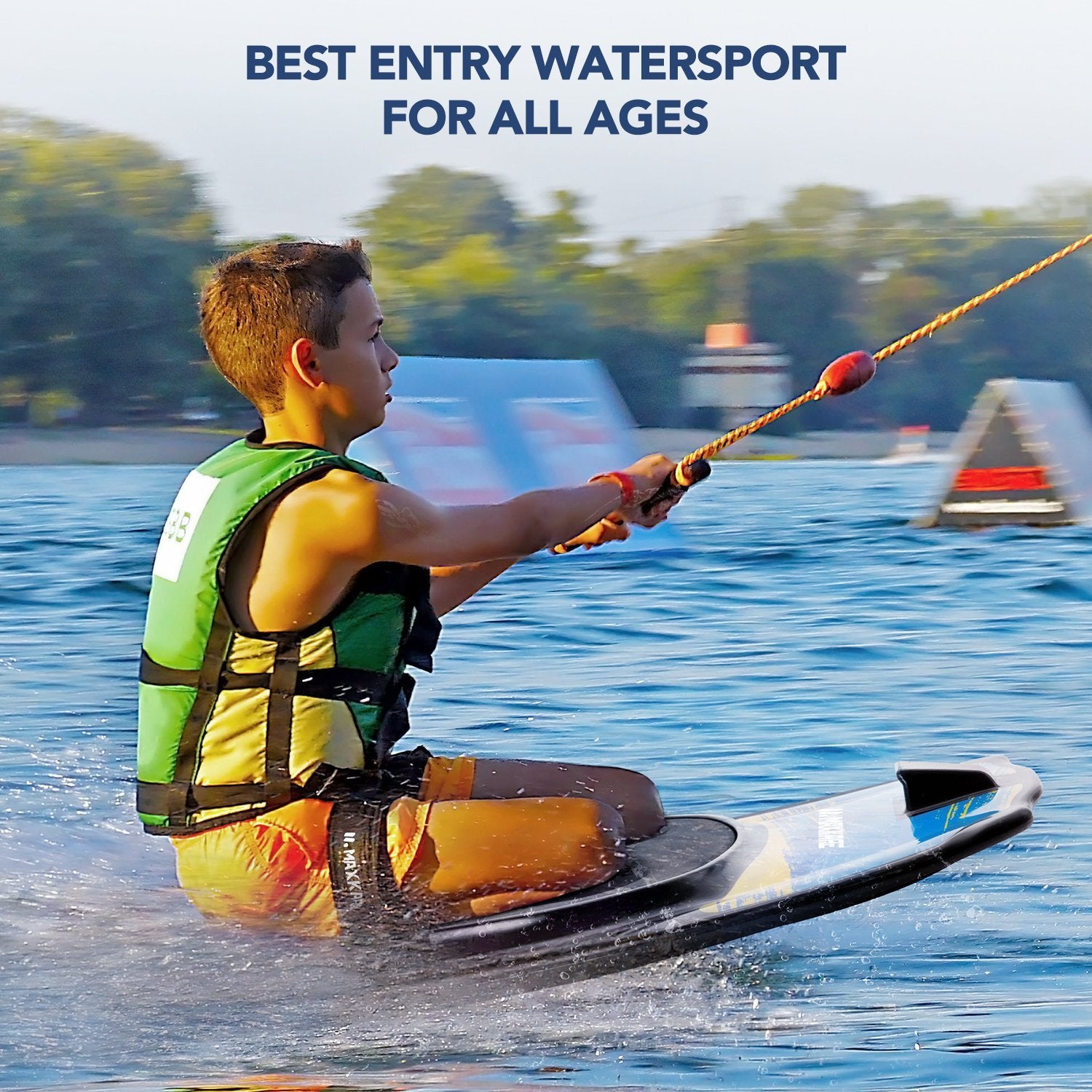 MaxKare Kneeboard with Hook Strap Surfing Boating Waterboarding Kneeling EVA Pad Outdoor Watersport for Kids, Teens & Adults - NAIPO