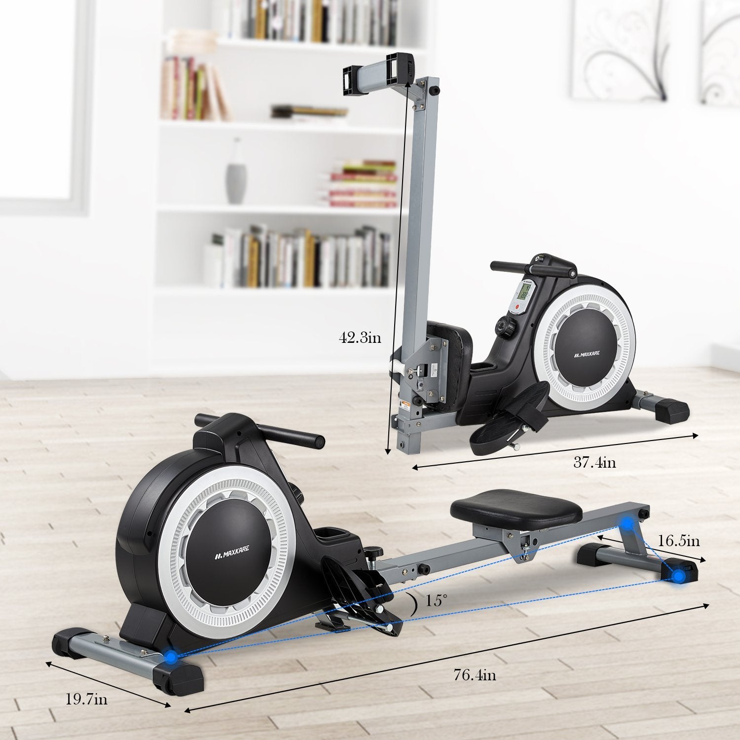 MaxKare Magnetic Rowing Machine Indoor Use - NAIPO