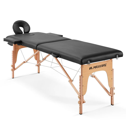 MaxKare Portable Massage Table with 2 Fold Wooden - NAIPO