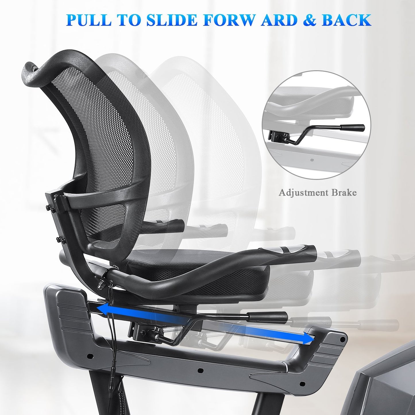 MaxKare Recumbent Exercise Bike Stationary Magnetic Resistance 8 Levels Adjustable Static Indoor Cycling Bike with Large LCD Monitor & Ipad Holder for All Ages - NAIPO