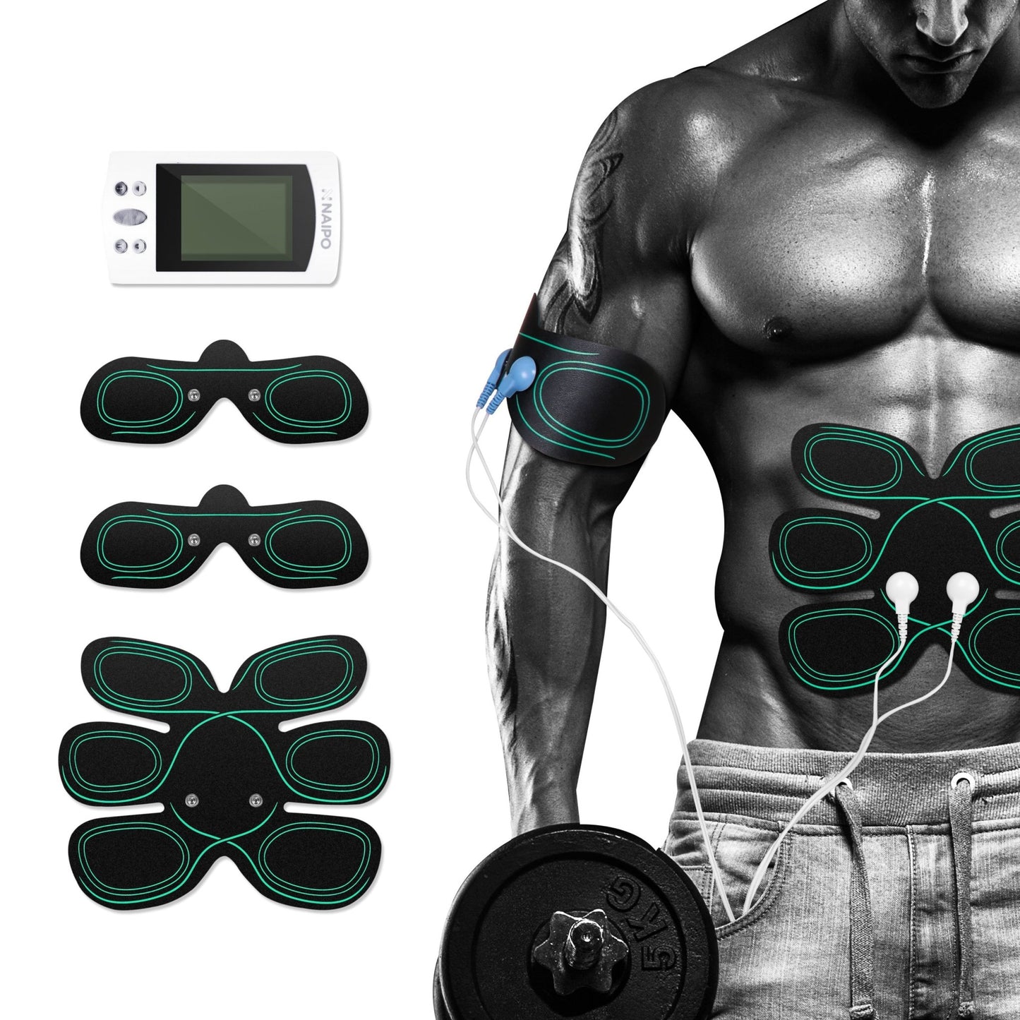 Naipo abs Stimulator Muscle Toner EMS Abdomen Muscle Trainer - NAIPO