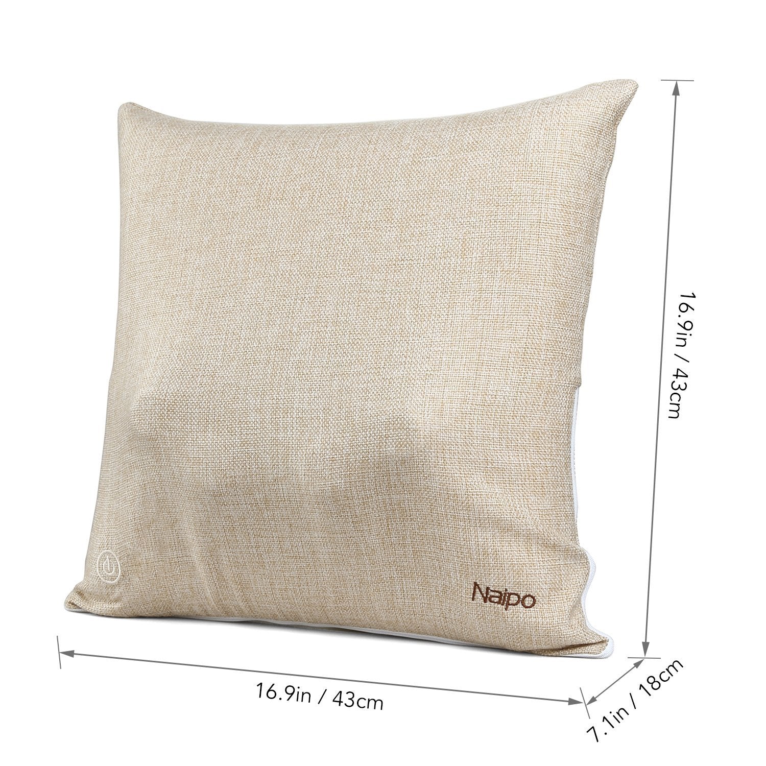 Naipo Cordless Back Massager Deep Shiatsu Massage Throw Pillow - NAIPO