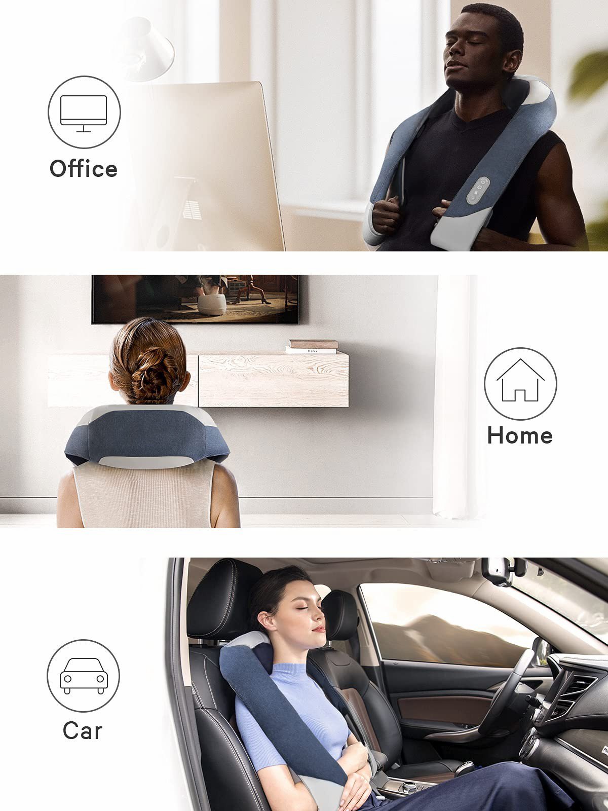 Naipo Cordless Rechargeable Back Massager Shiatsu Neck Shoulder Massager - NAIPO