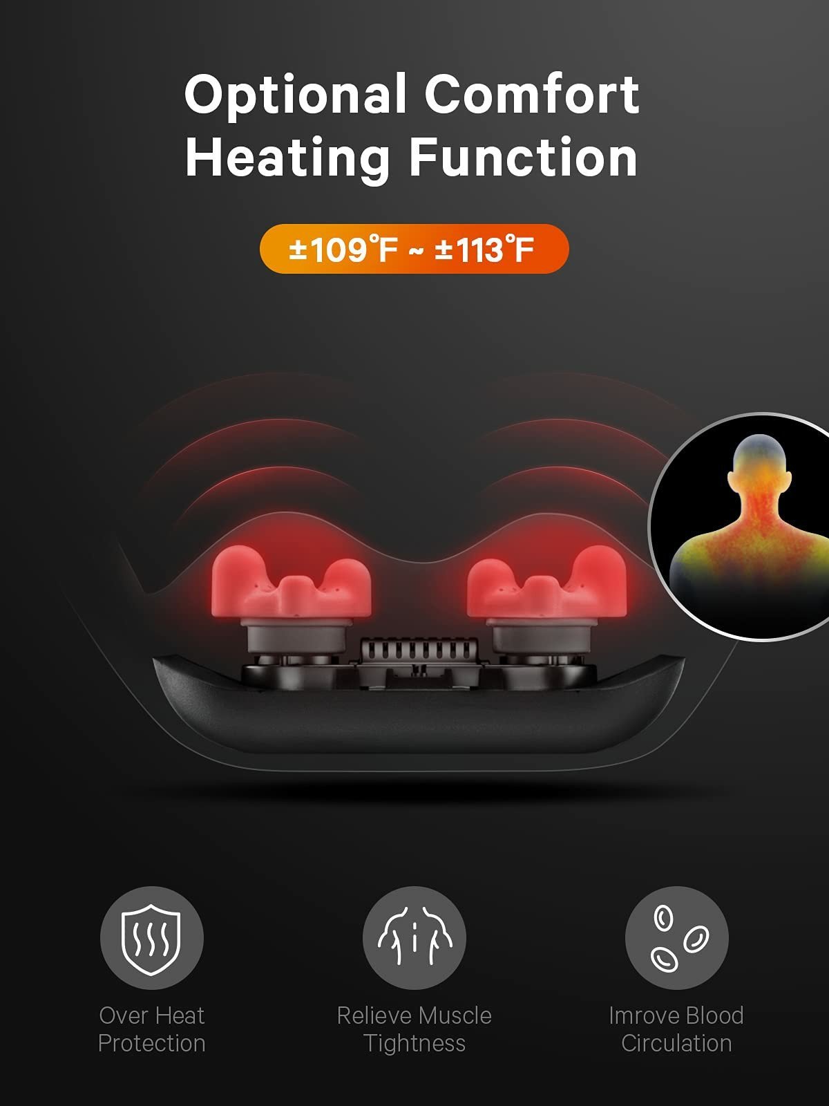 Naipo Cordless Rechargeable Back Massager Shiatsu Neck Shoulder Massager - NAIPO