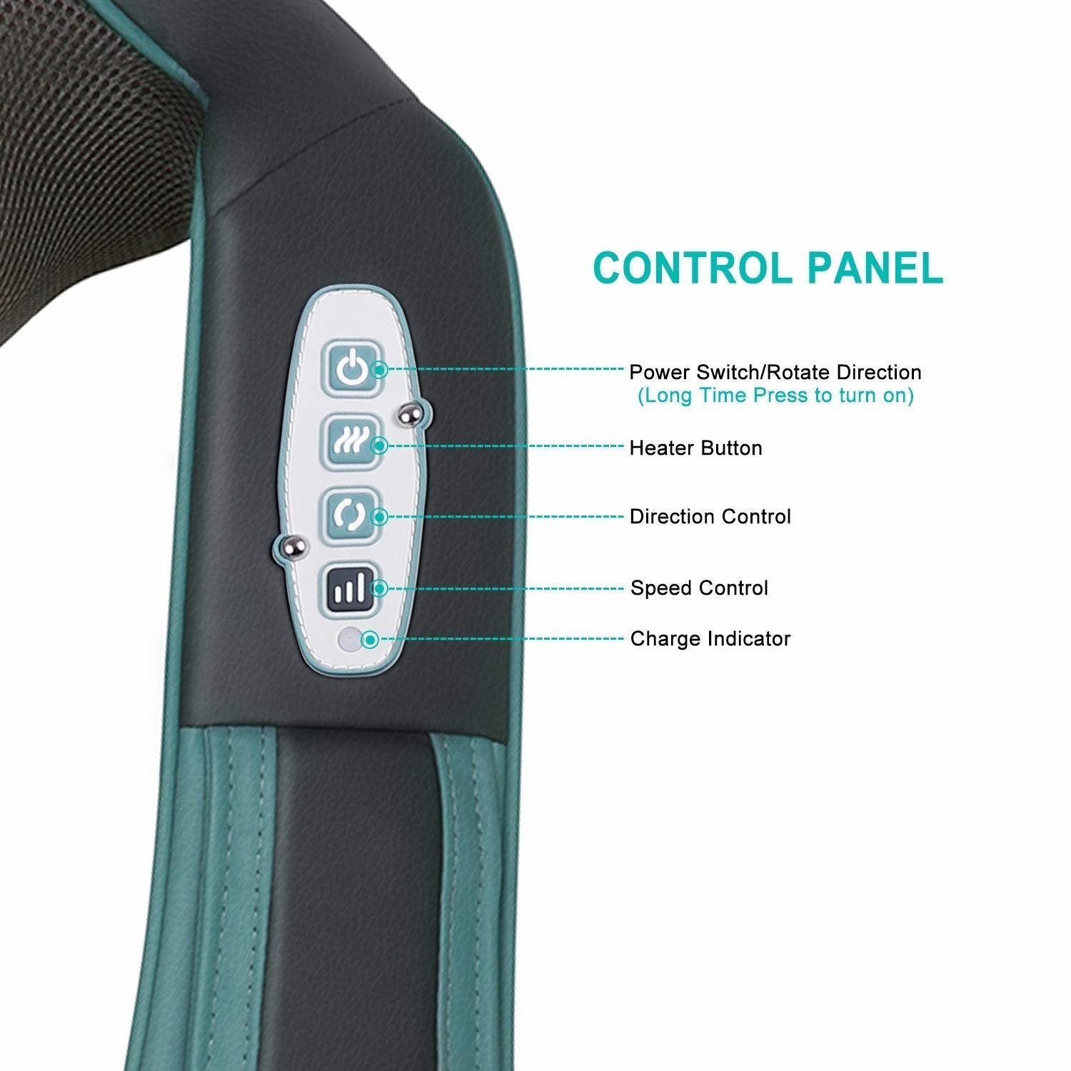 Naipo Shiatsu Neck Shoulder Massager Cordless Back Massager with Heat - NAIPO